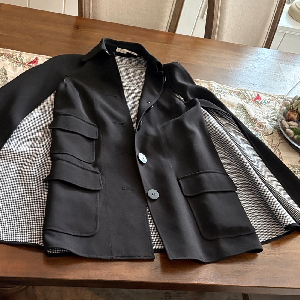 Elegant Black Women's Cape Jacket